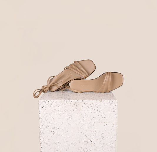 Amelia Beige Strappy Sandals