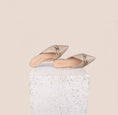 Load image into Gallery viewer, Pointed Toe Beige Buckle Slides
