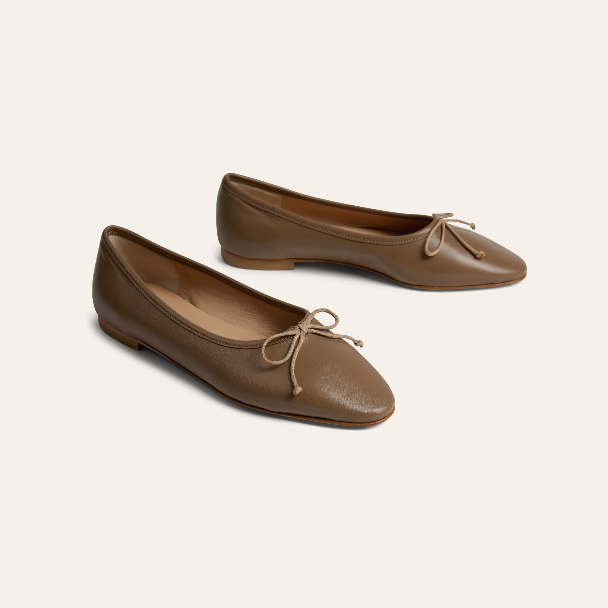 Como Italian Leather Ballet Flats in Taupe | A. Soliani 41 / Taupe - Italian Leather Flats Como Italian Leather Ballet Flats in Taupe | A. Soliani 41 / Taupe - Italian Leather Flats