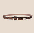 Load image into Gallery viewer, Belt - Gold Buckle Leopard Suede