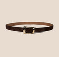 Load image into Gallery viewer, Belt - Gold Buckle Twist Chocolate Suede