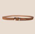 Load image into Gallery viewer, Belt - Gold Buckle Twist Amaretto Suede