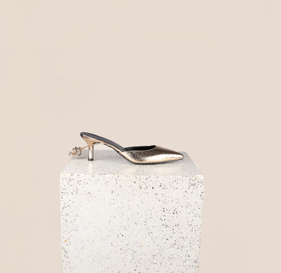 Mola Gold Snake Kitten Heels – Soliani1