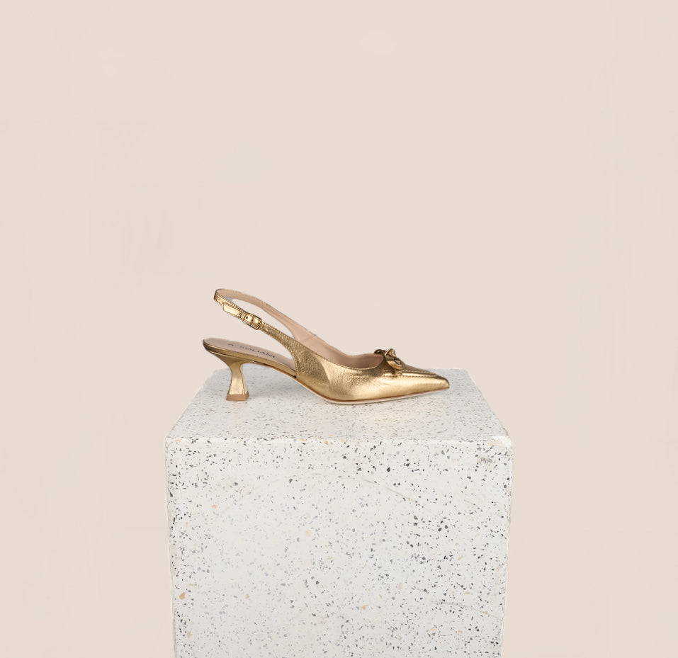 Pescara Gold Foil Kitten Heels - Main Image