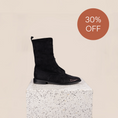 Load image into Gallery viewer, Milano - Black Suede Geometric Bronze SAMPLE SALE - FINAL SALE
