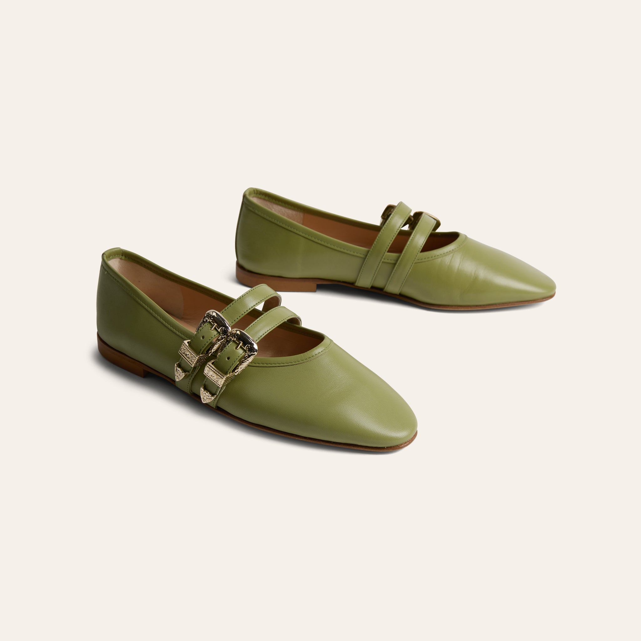 Udine Italian Leather Flats in Seafoam| A. Soliani 38.5 / Seafoam
