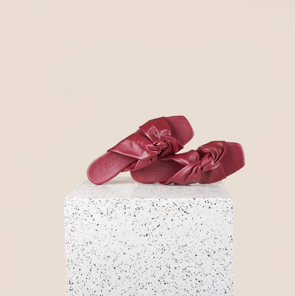 Rodi Knotted Sandals in Maroon