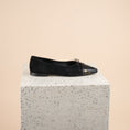 Load image into Gallery viewer, Como - Black Suede/Gold Flower SAMPLE SALE - FINAL SALE
