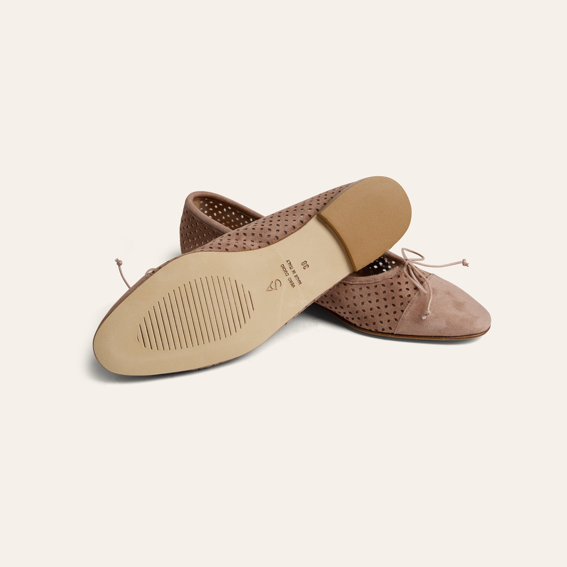 Como - Perforated Rose Wind Suede