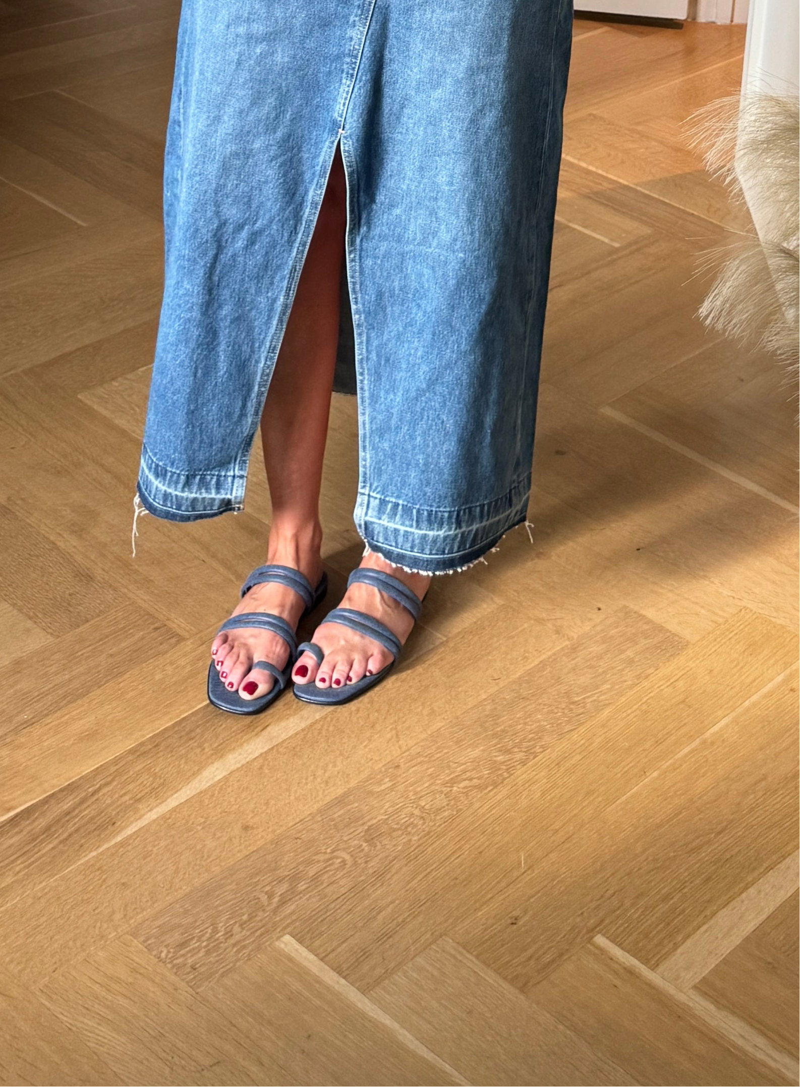 Cortina Denim Flat Sandals