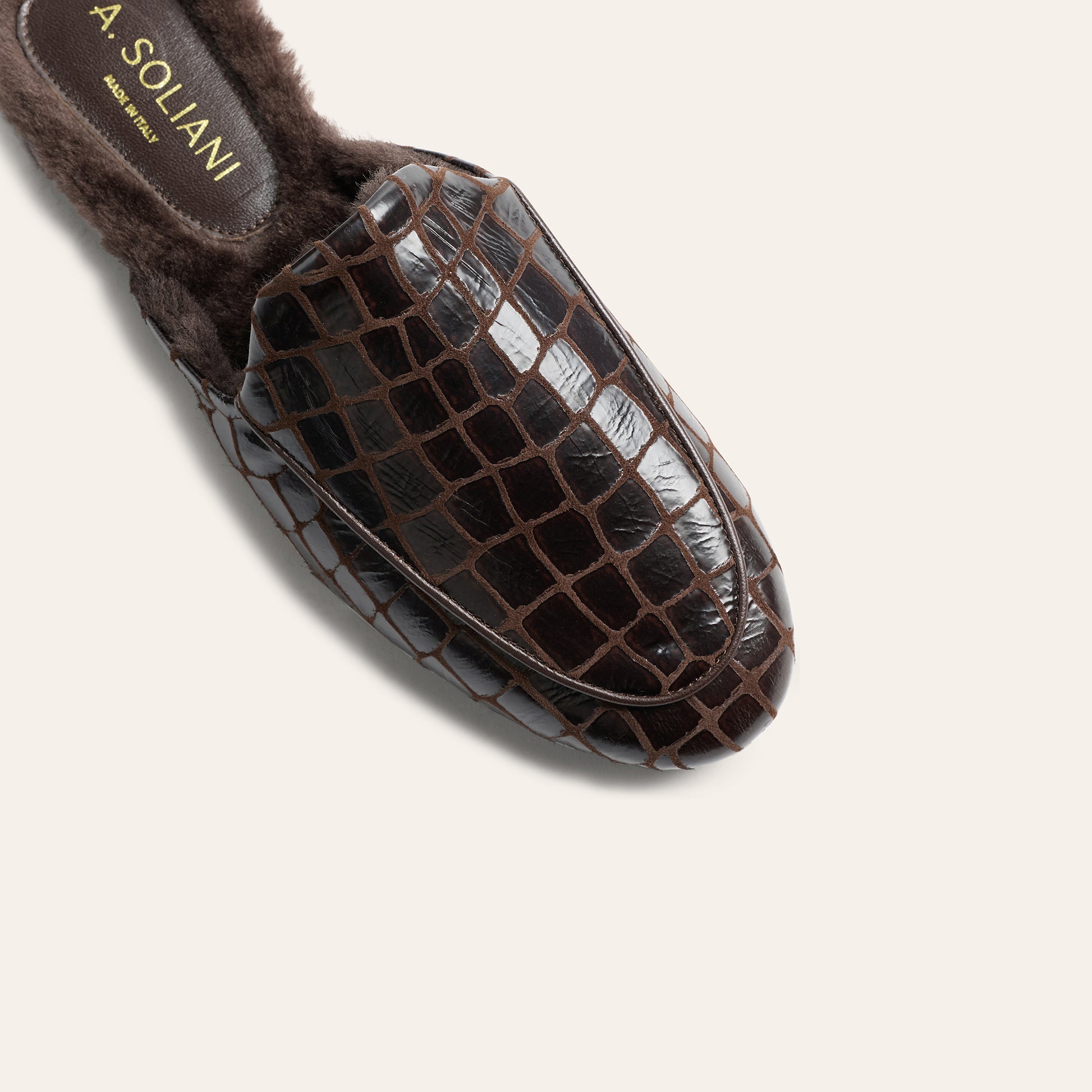 Alba Shearling - Chocolate Croc