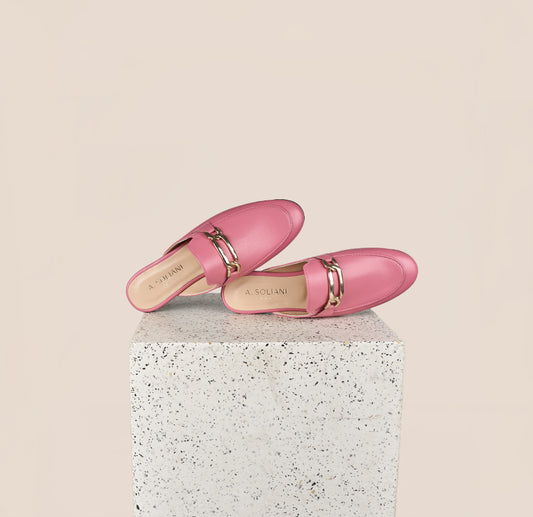 Alba Gold Chain Slides in Thulian Pink