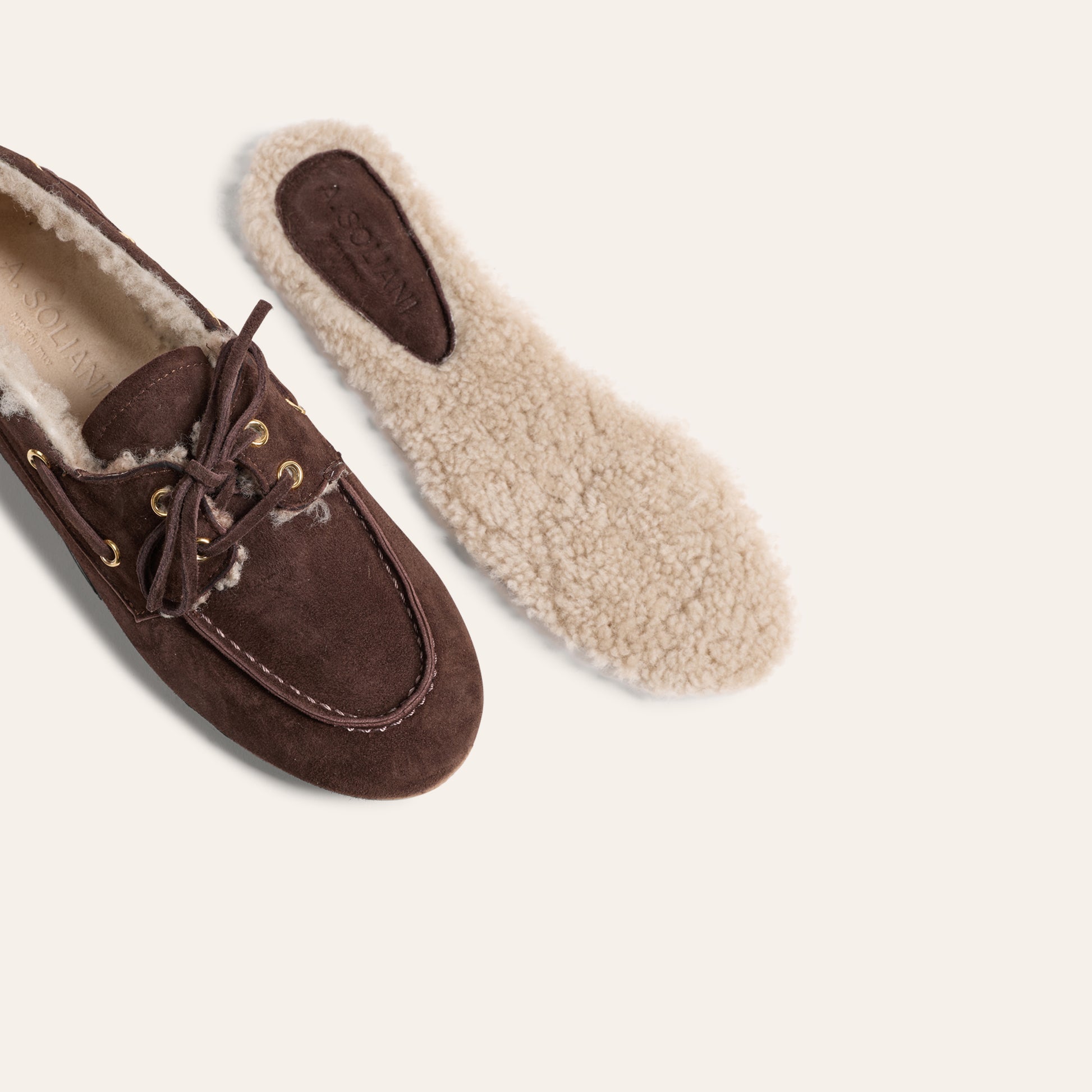 Barca Shearling - Chocolate suede