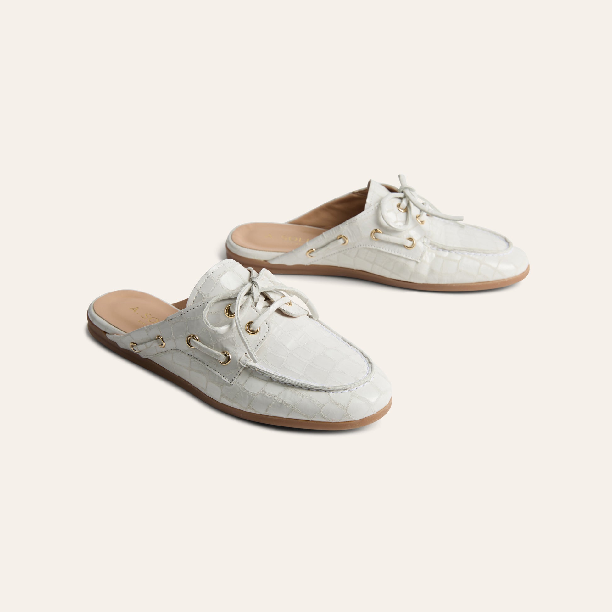 Barca Slide - Croc Ivory