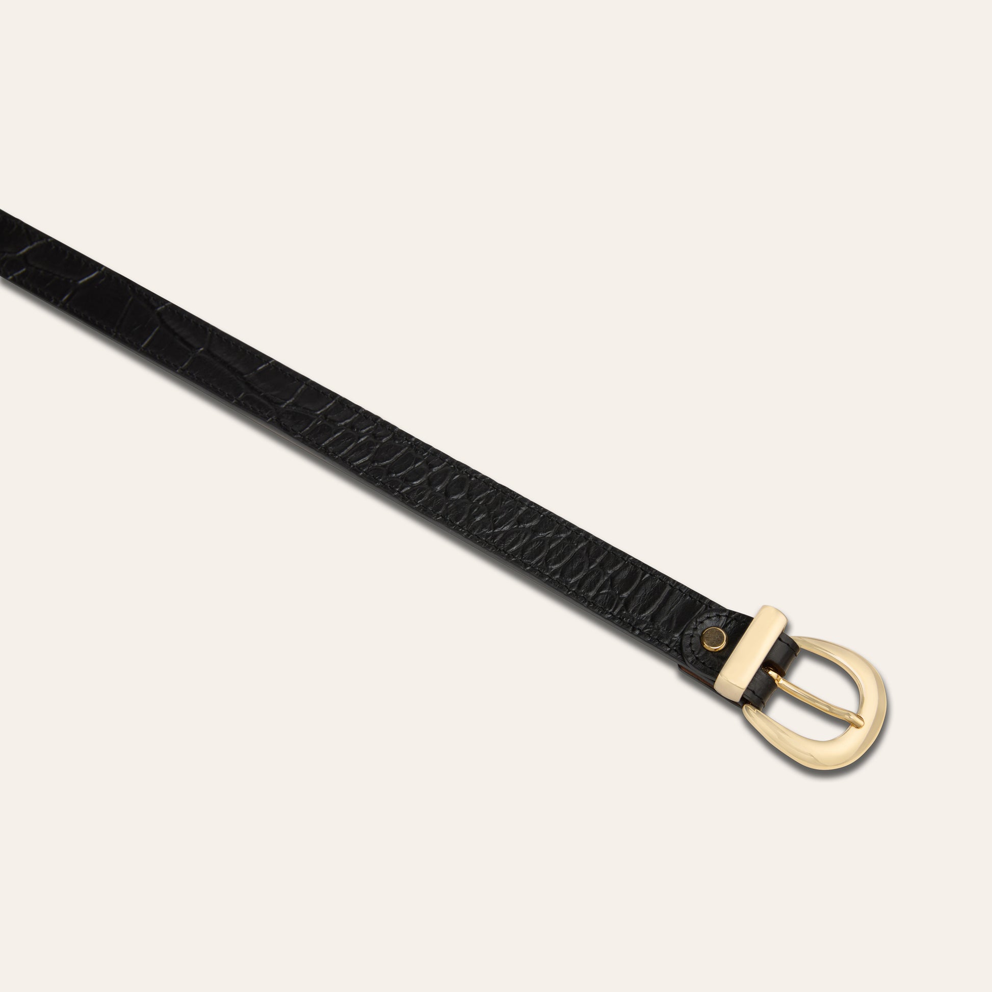 Belt - Gold Buckle Black Croc
