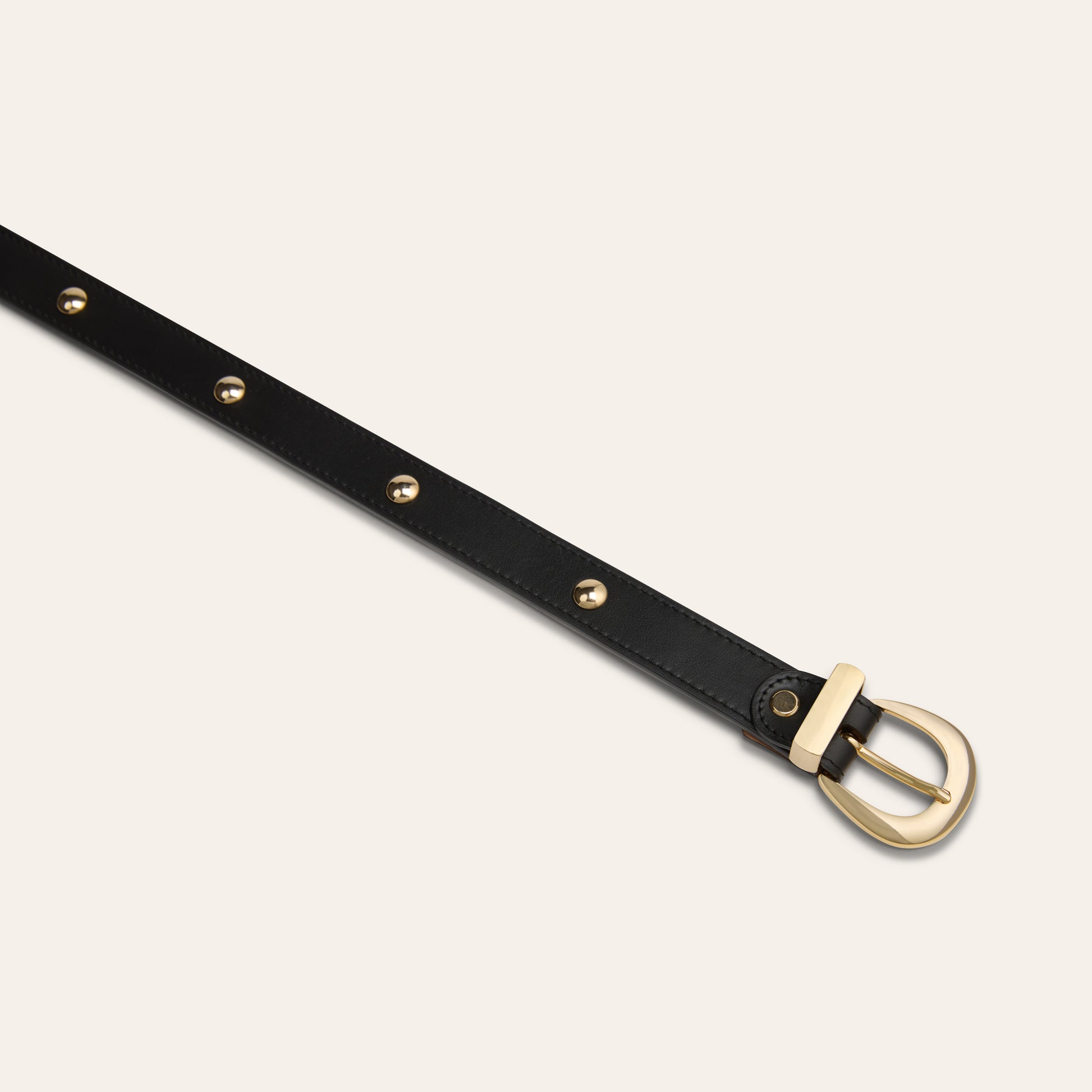 Belt - Gold Buckle Studded Black