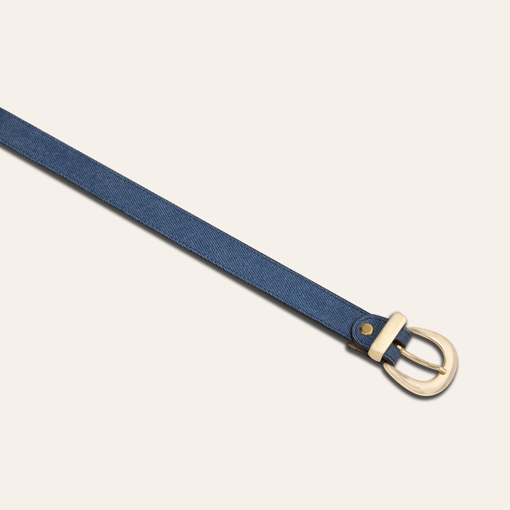 Belt - Gold Buckle Dark Denim
