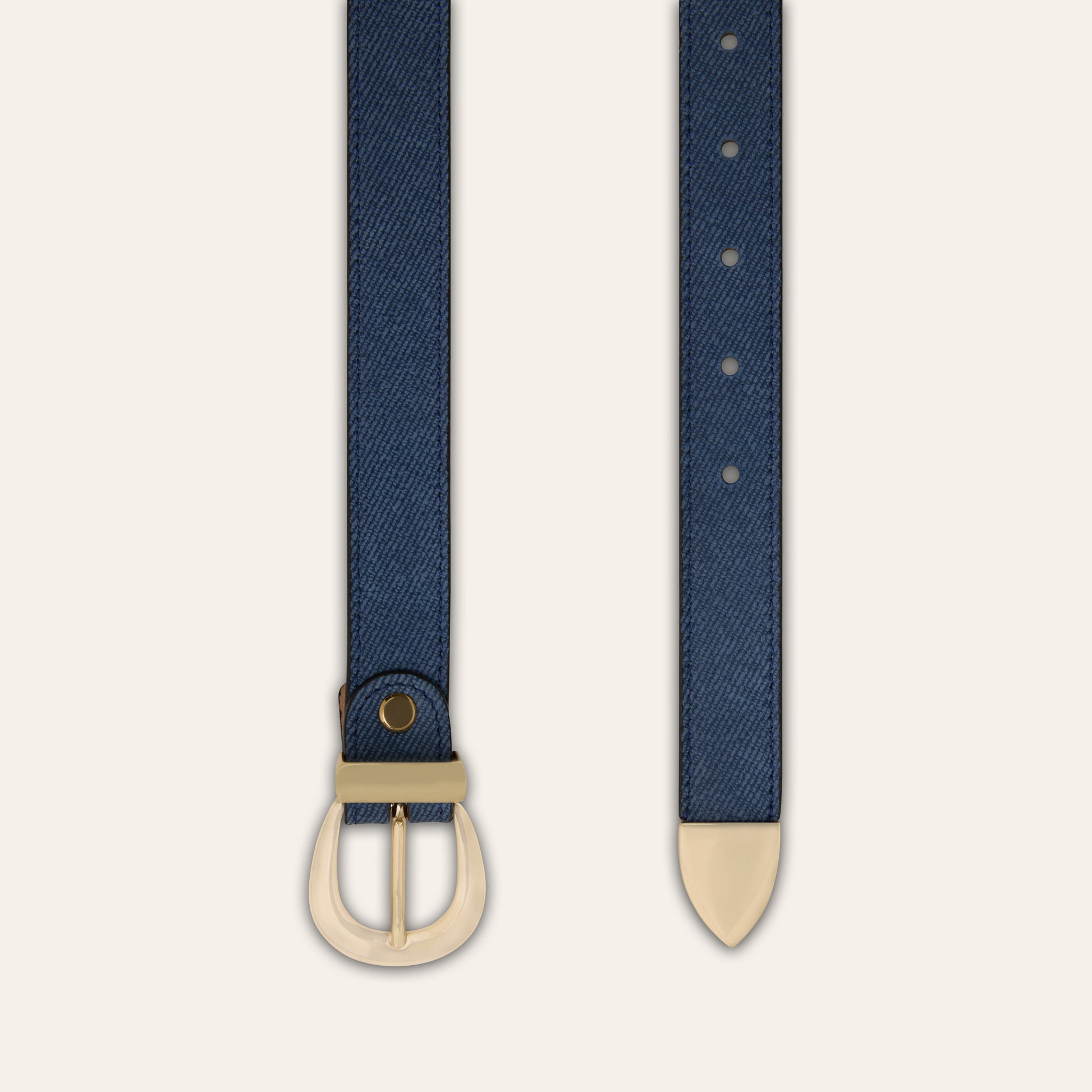 Belt - Gold Buckle Dark Denim