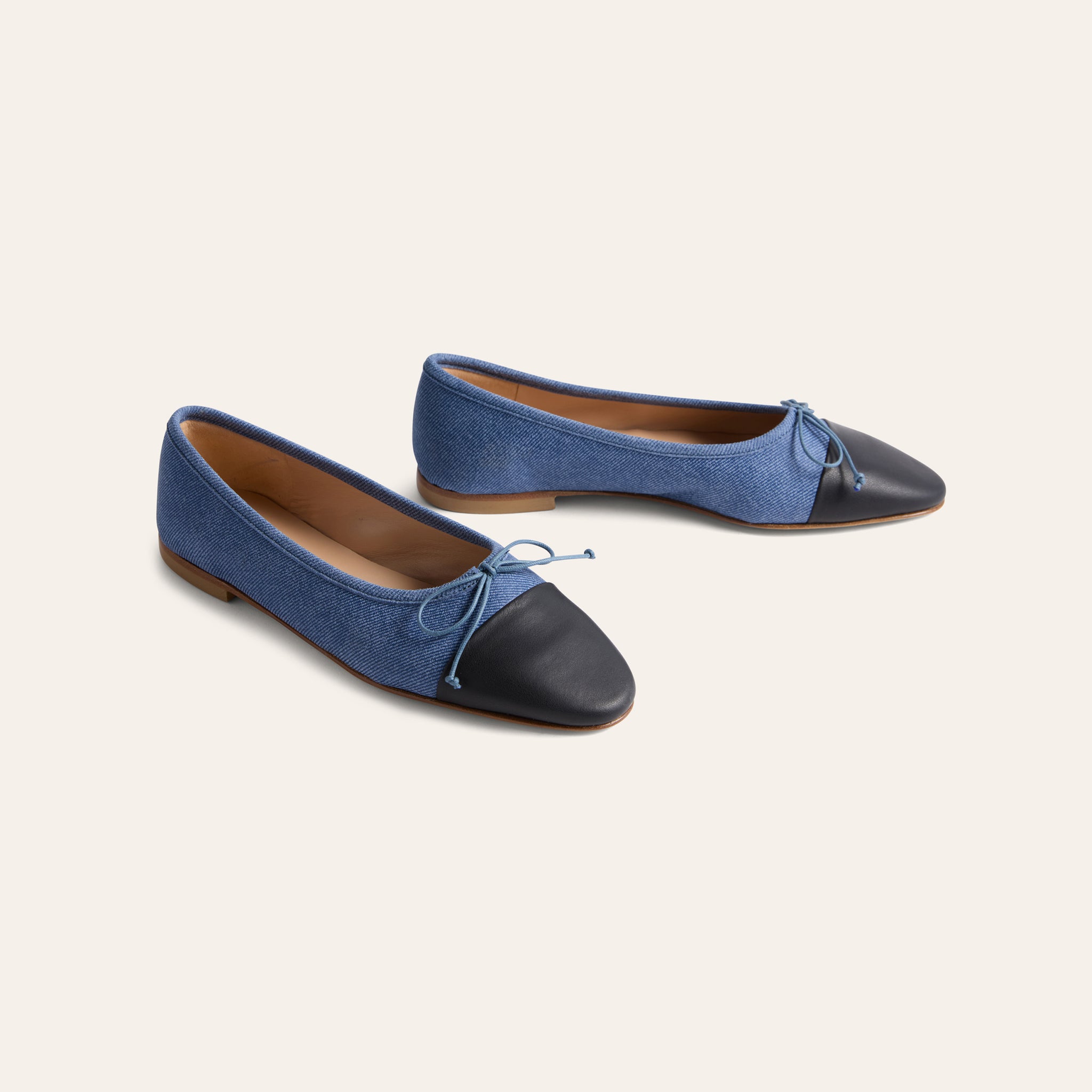Como Ballet Flat in Denim/Black | A. Soliani