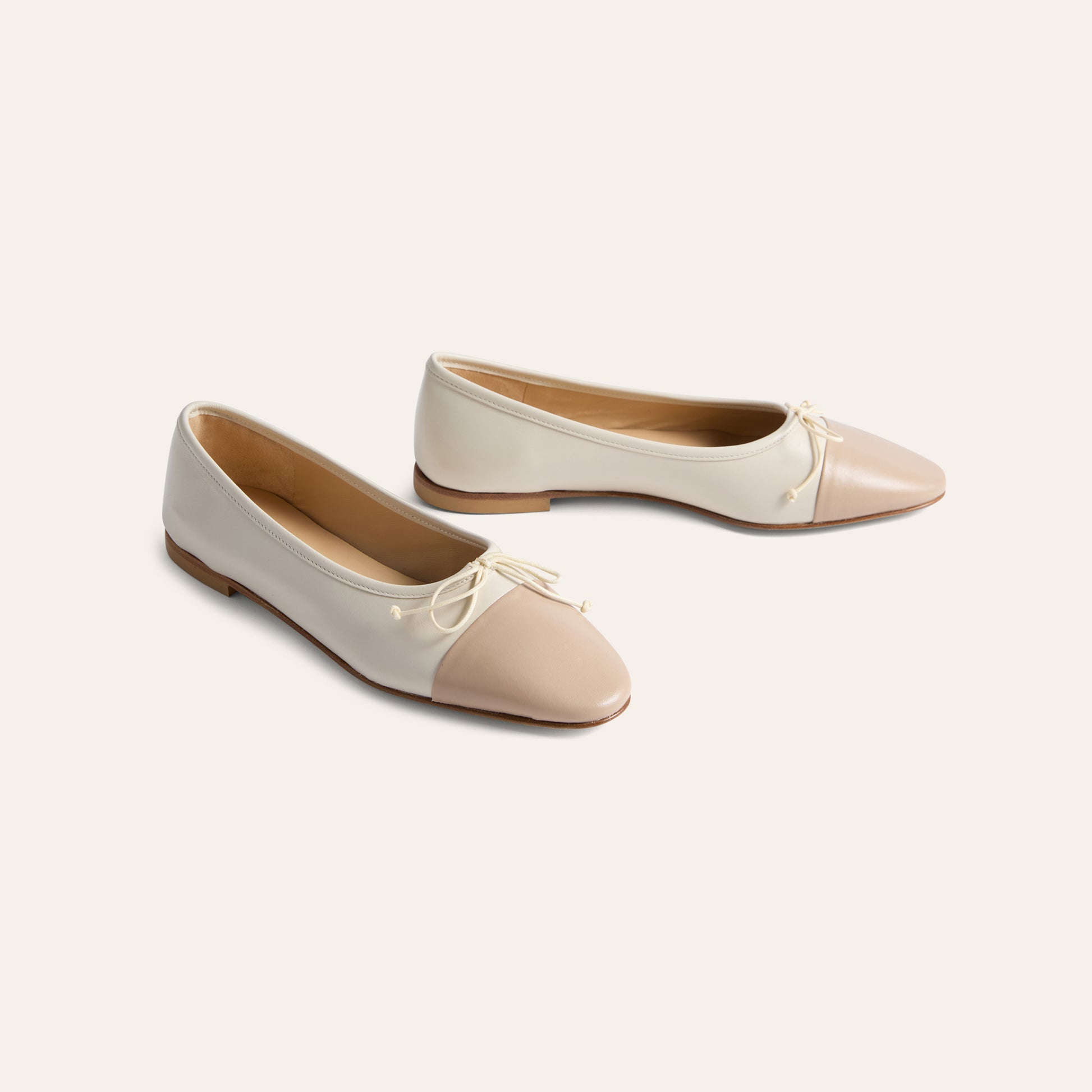 Como Italian Leather Ballet Flats in Ivory Beige | A. Soliani 37.5 / Ivory / Beige - Italian Leather Flats Como Italian Leather Ballet Flats in Ivory Beige | A. Soliani 37.5 / Ivory / Beige - Italian Leather Flats