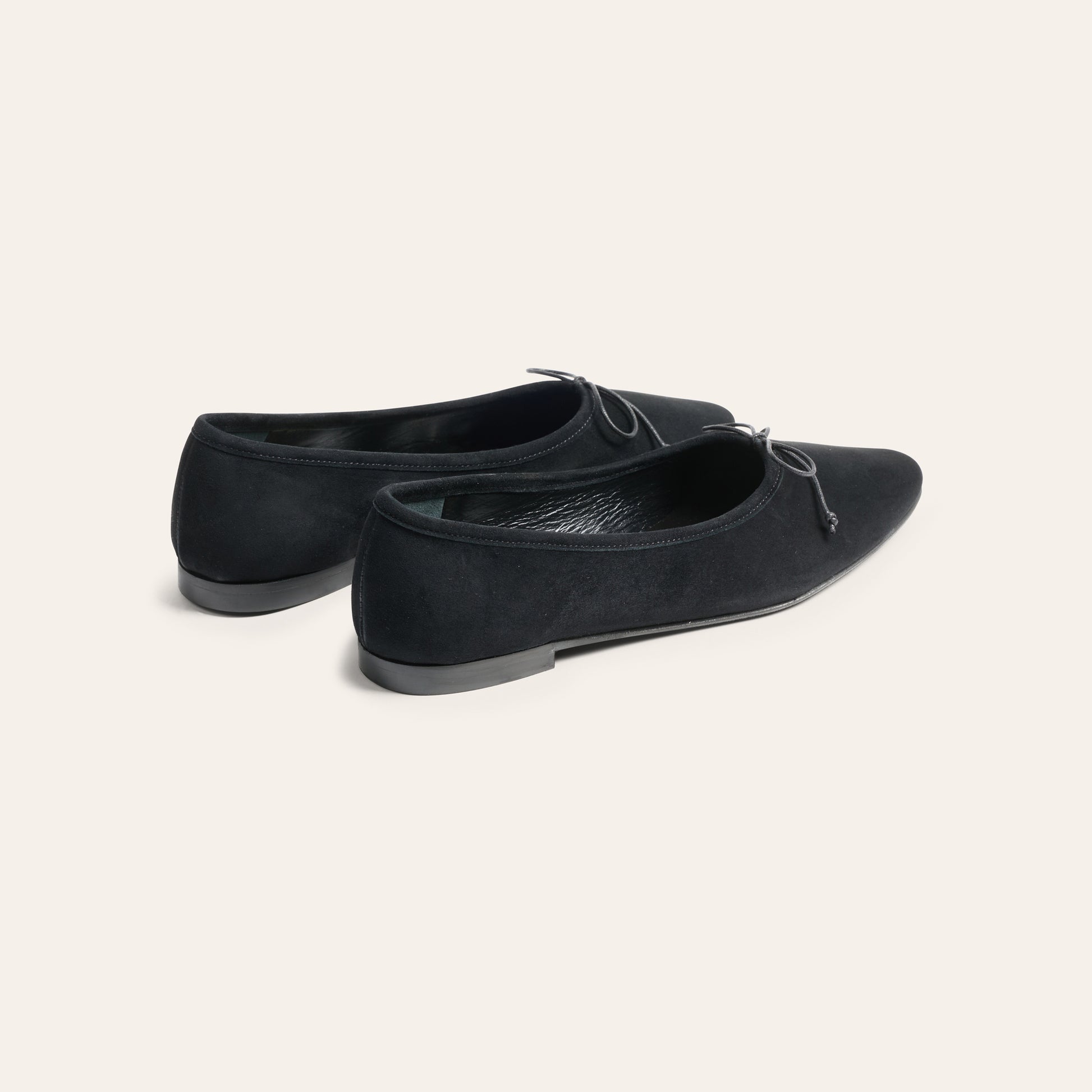 Como Black Suede Ballerina Flats | A. Soliani