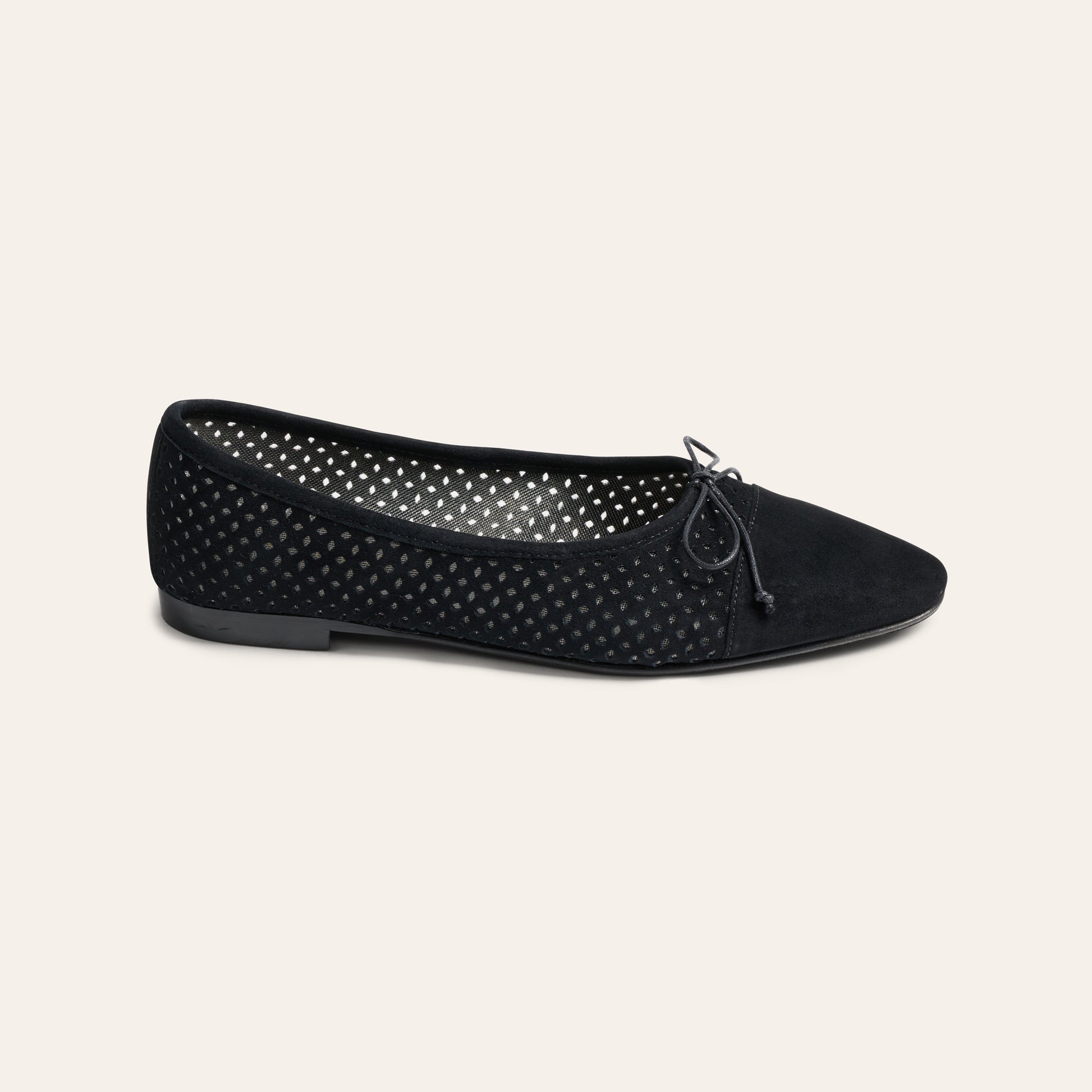 Como - Perforated Black Suede