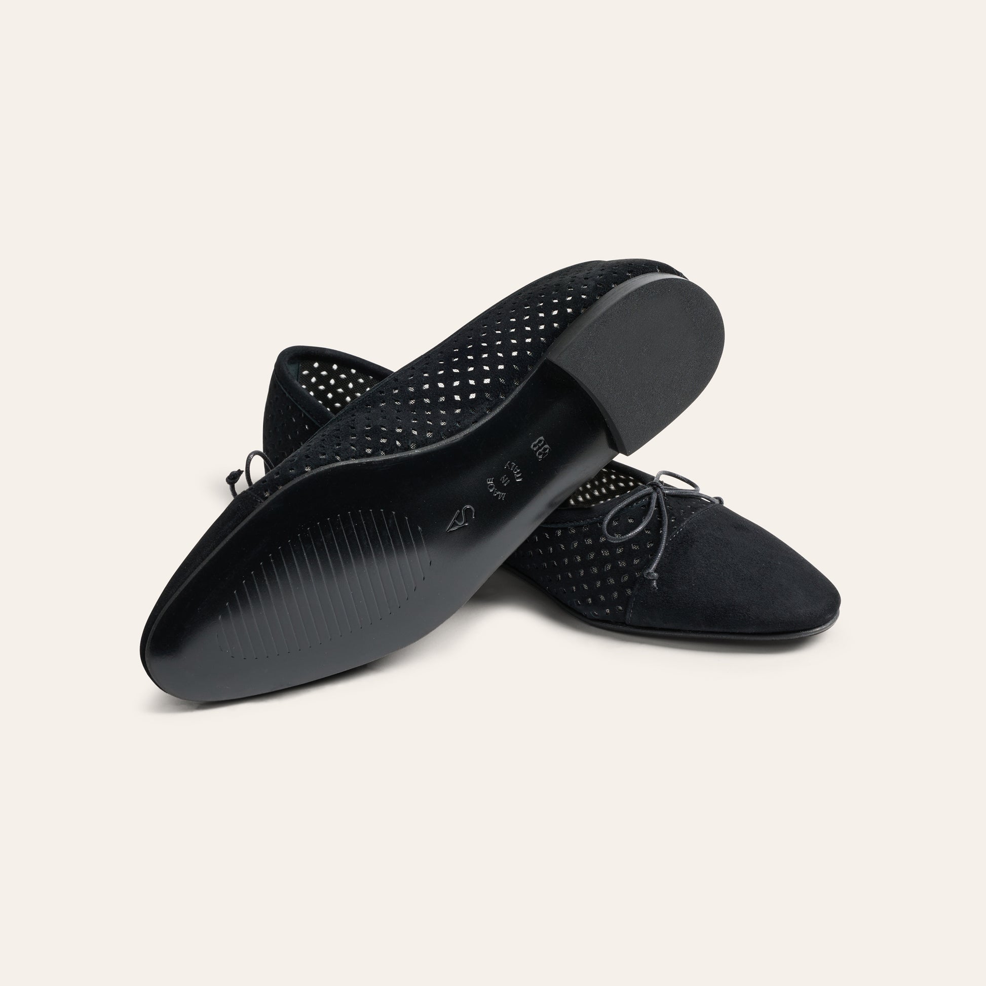 Como - Perforated Black Suede