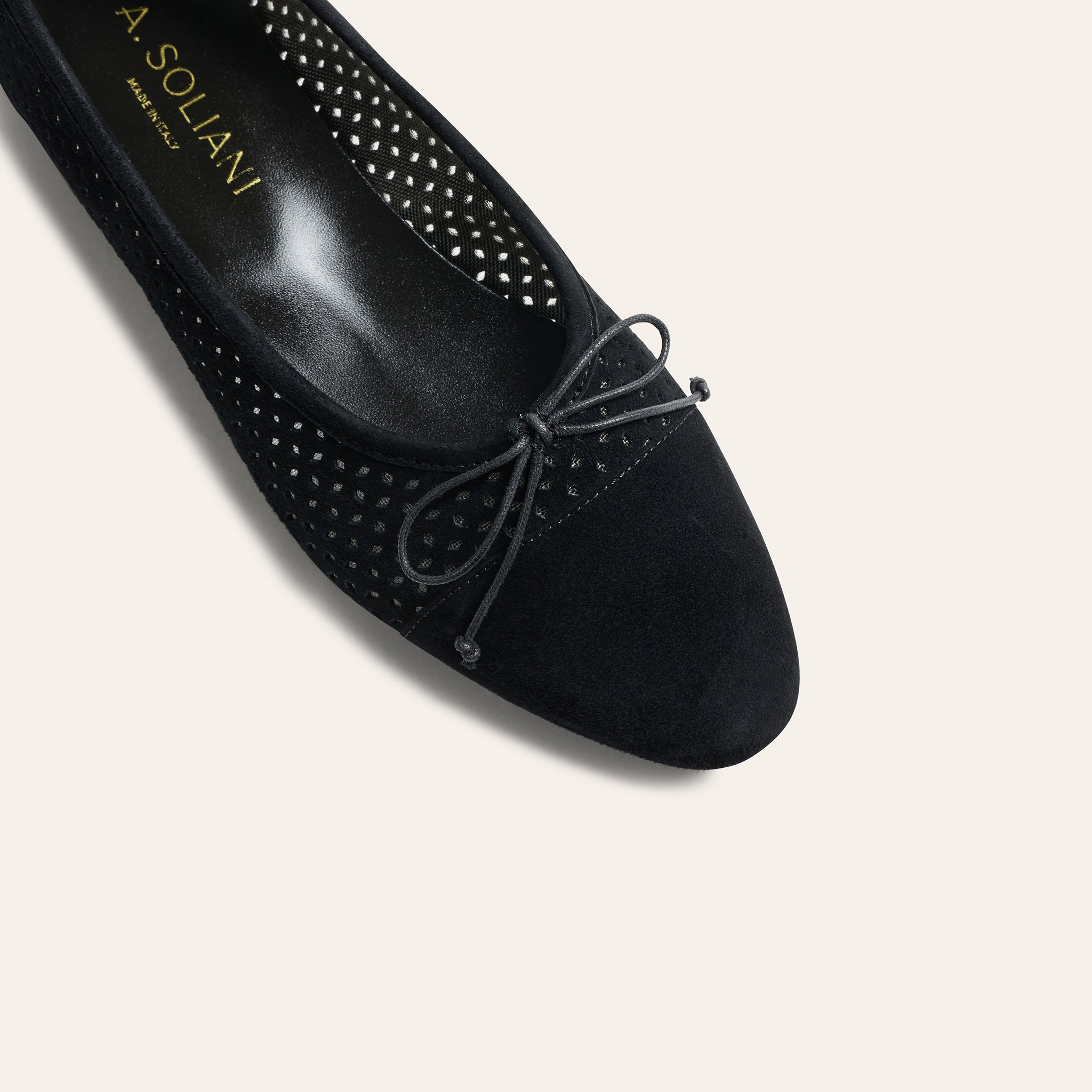 Como - Perforated Black Suede