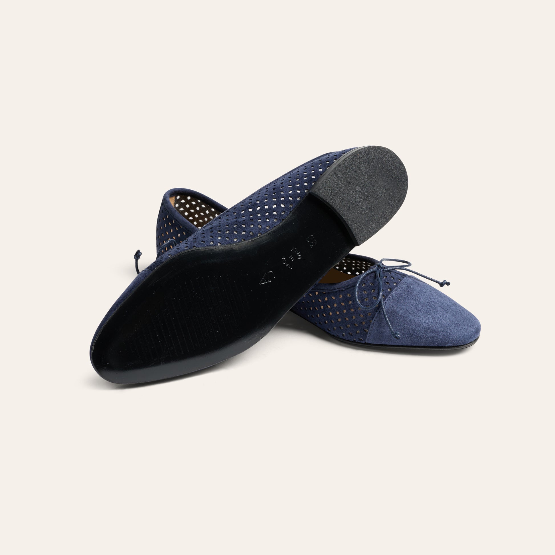 Como - Perforated Navy Suede