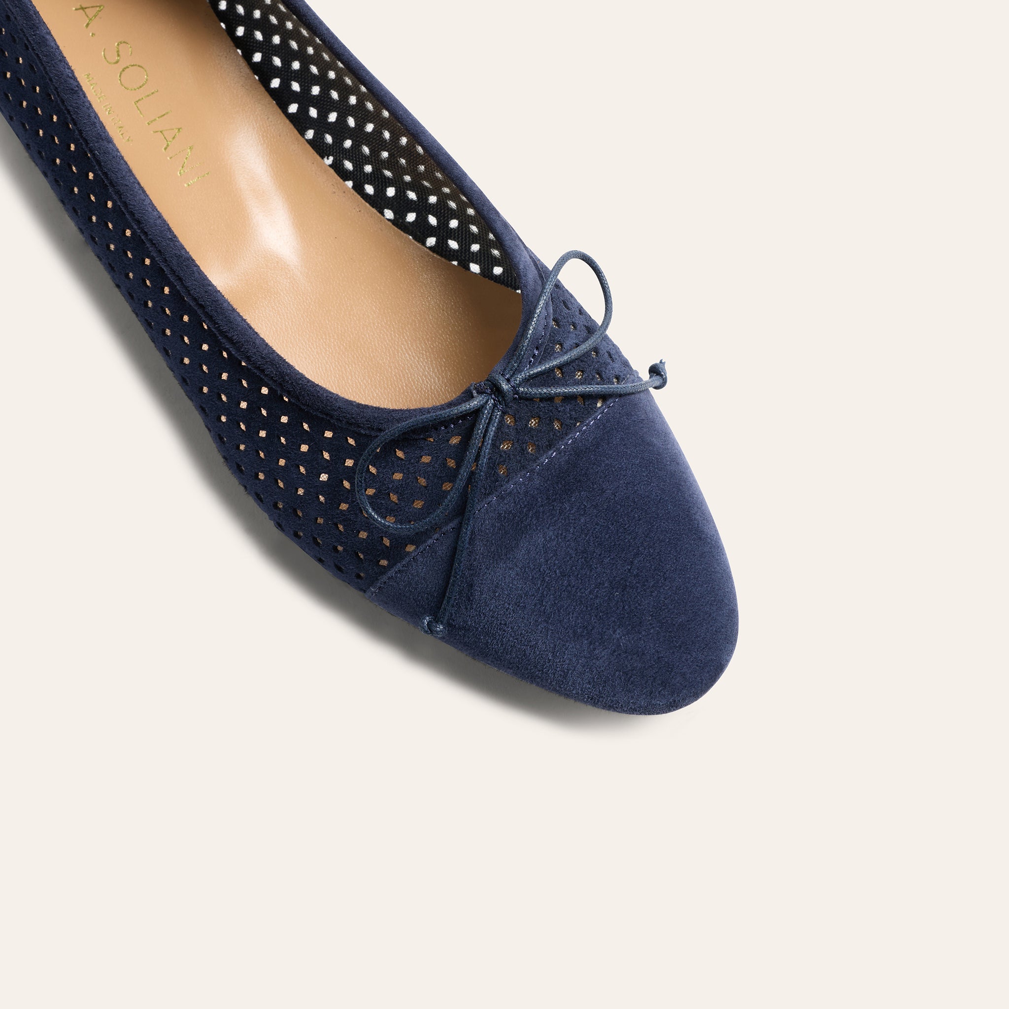 Como - Perforated Navy Suede