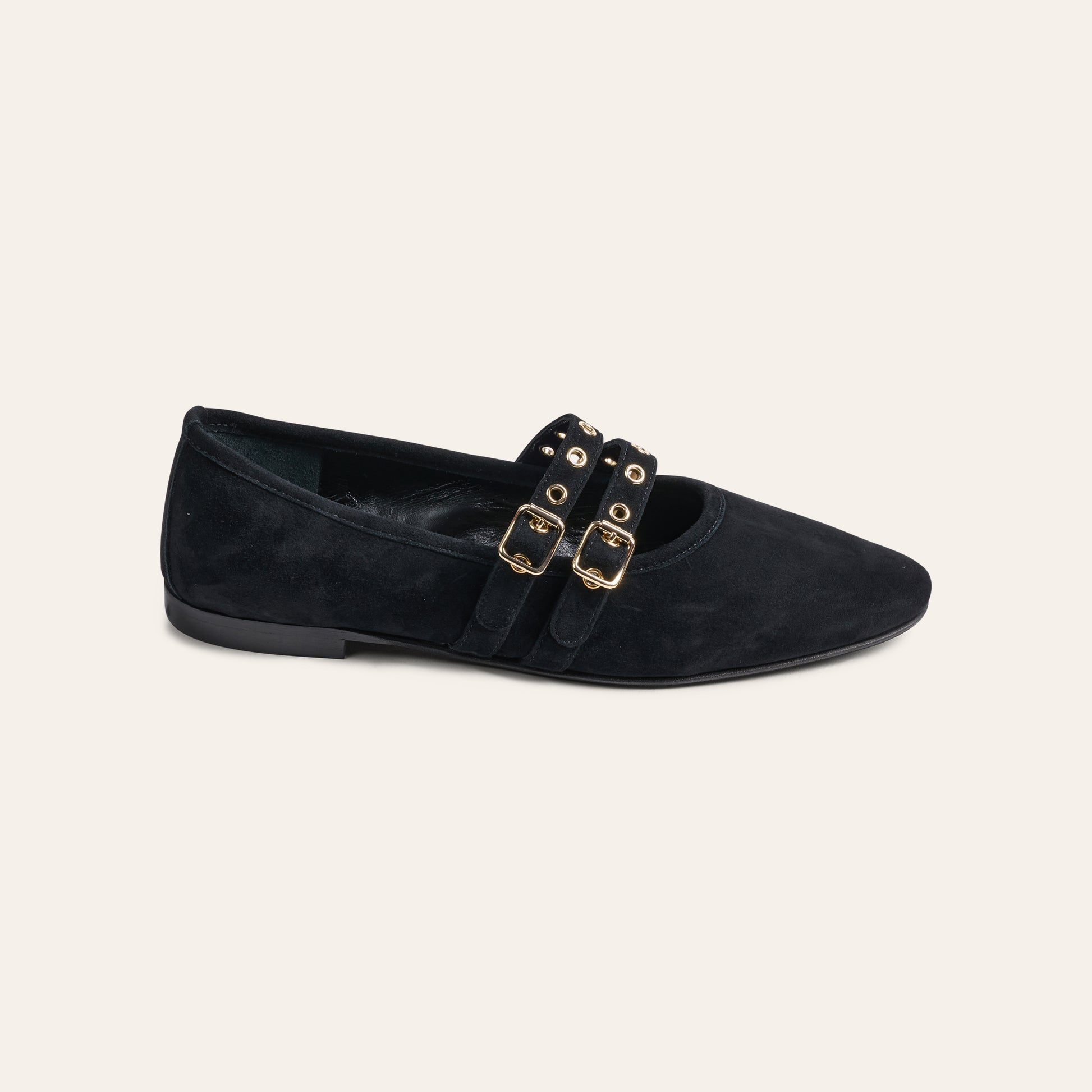 Como 2 Buckle - Black Suede