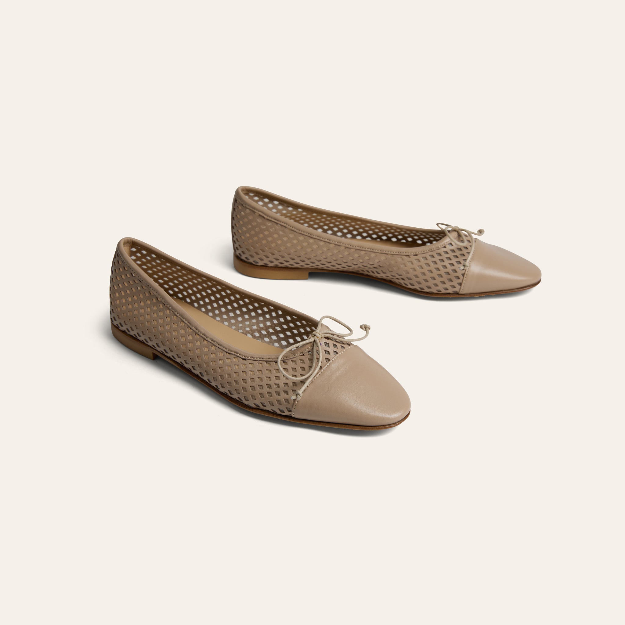 Como Ballet Flats in Rete Beige | A. Soliani
