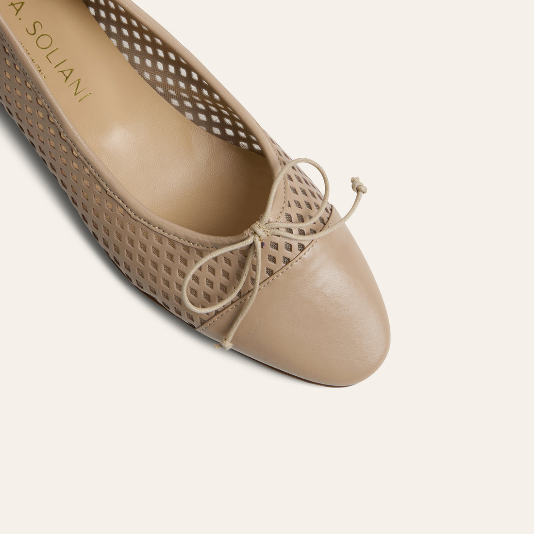 Como Ballet Flats in Rete Beige | A. Soliani
