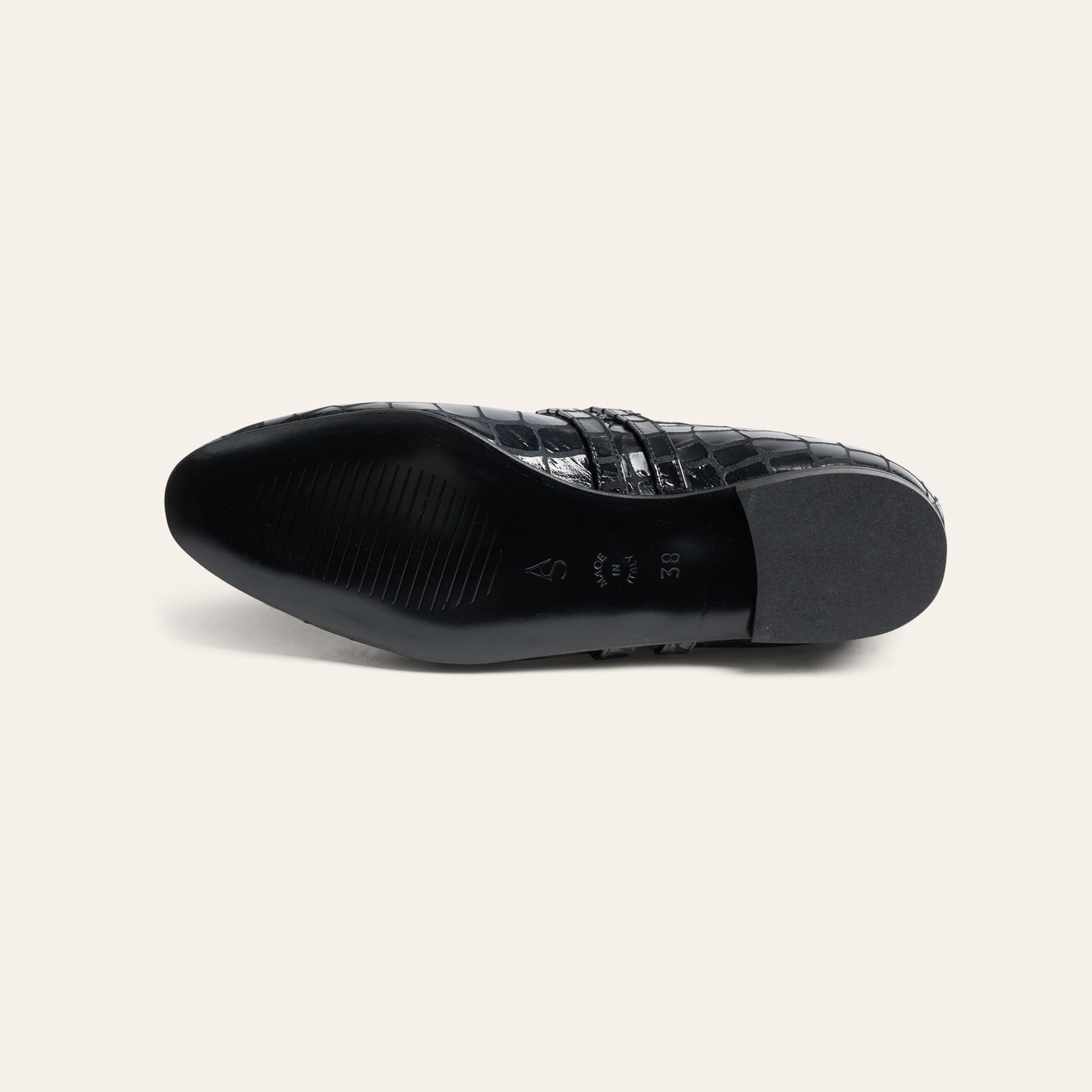 Cori 2 Buckle - Black Croc