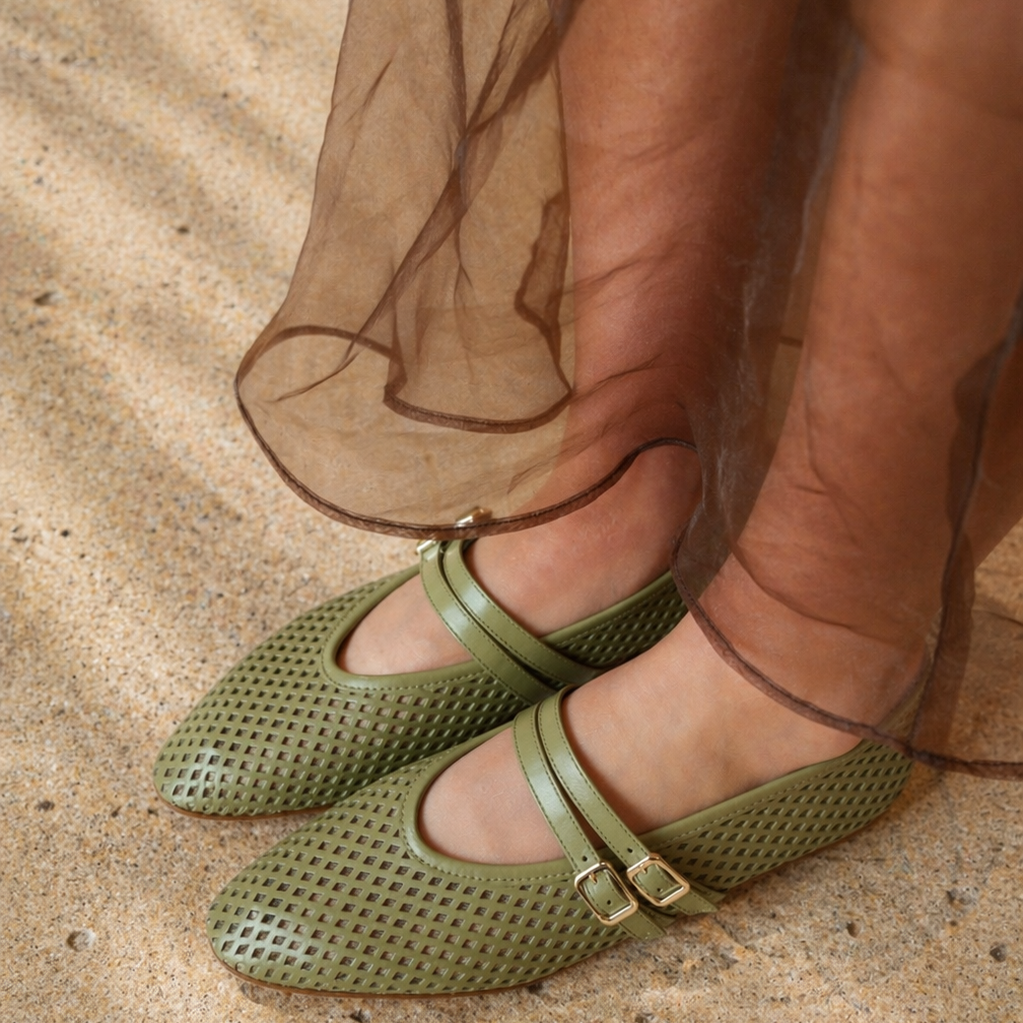 Cori 2 Buckle - Perforated Seafoam