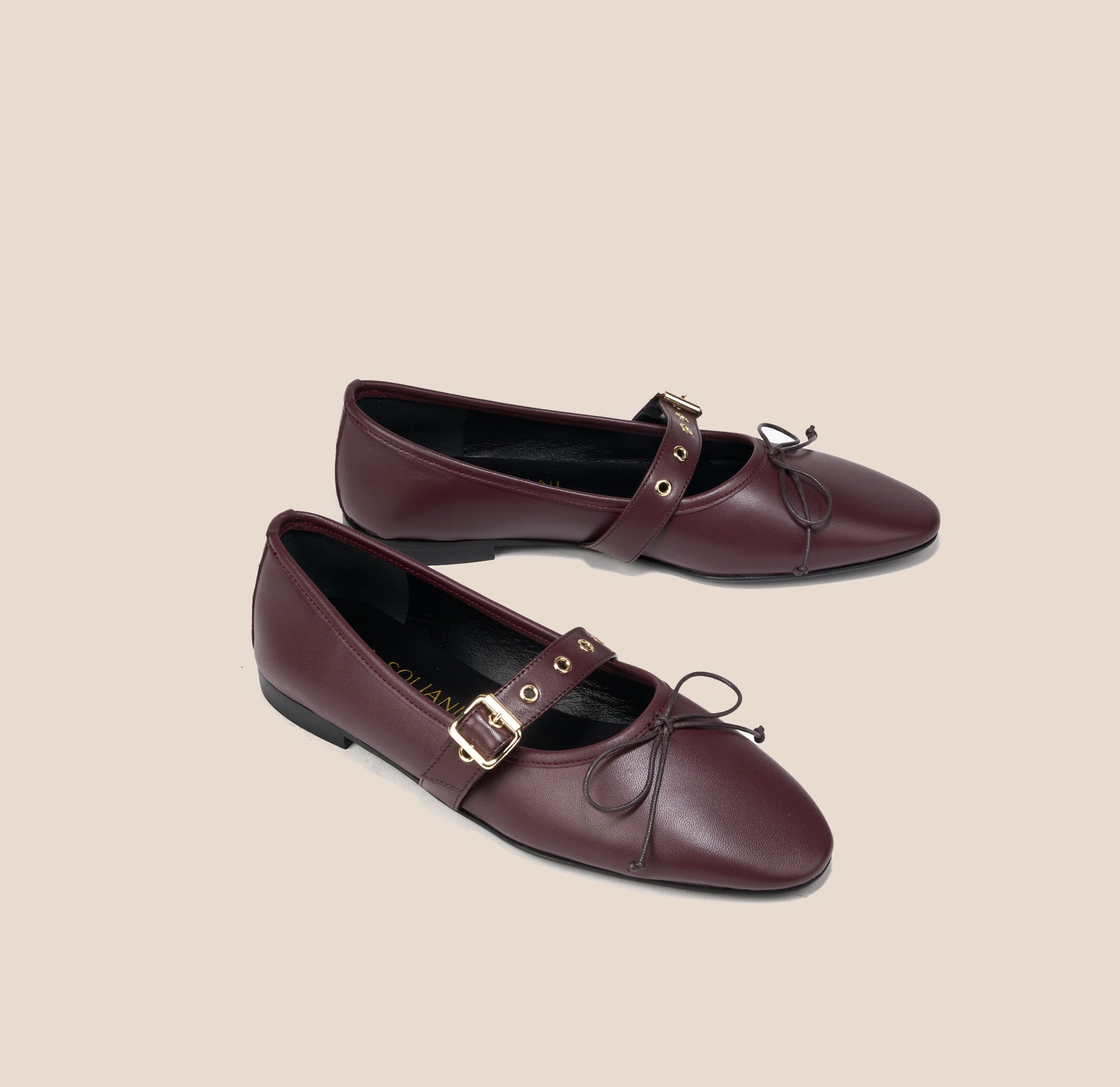 Como Buckle Black Leather Studs | A. Soliani