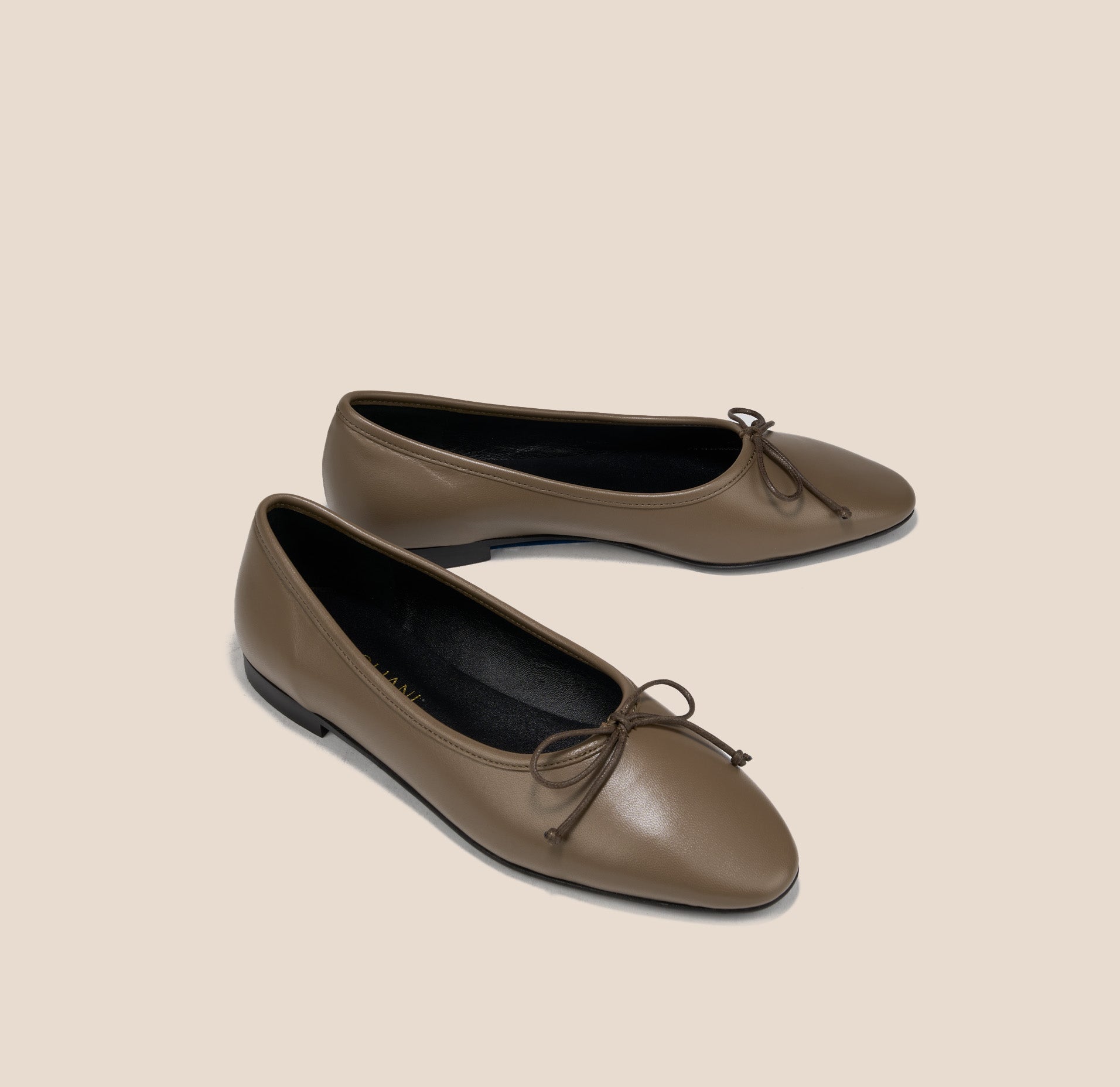 Como Italian Leather Flats in Dark Taupe | A.Soliani – A. Soliani