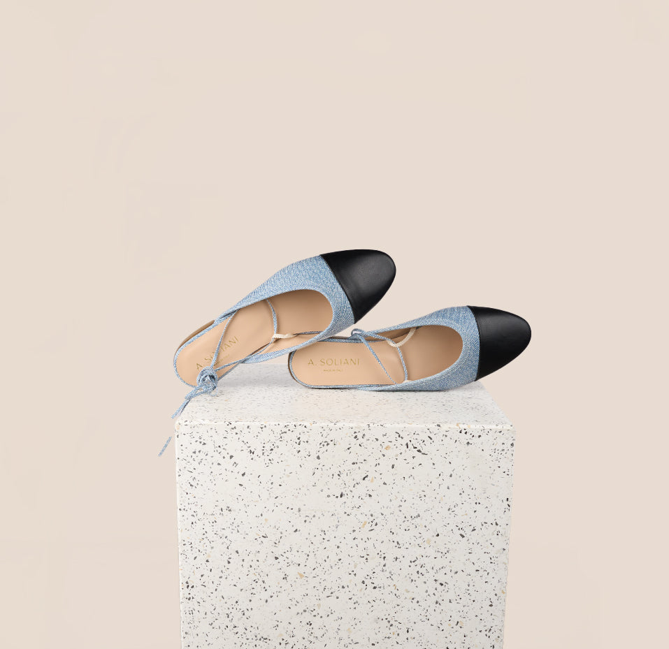 Como Slide - Denim/Black (Removable Ties) – A. Soliani