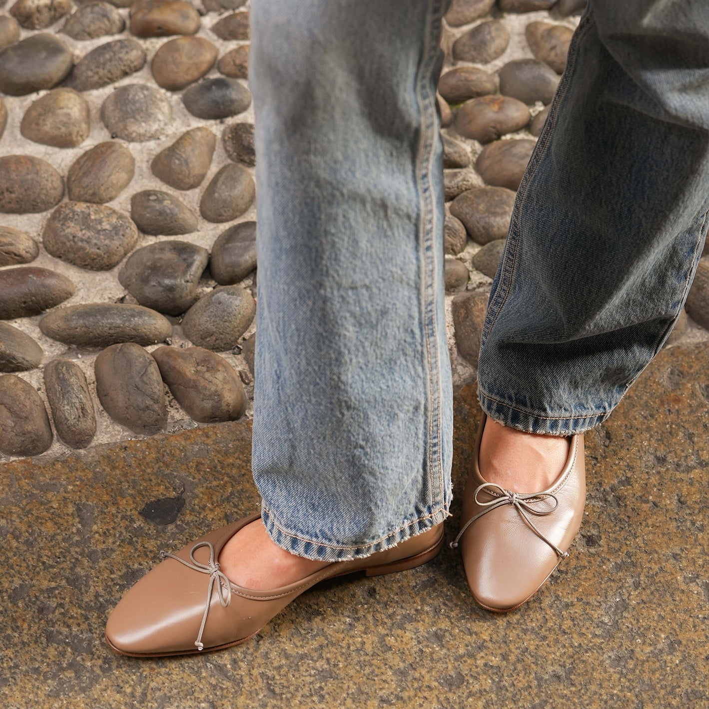 Como Italian Leather Ballet Flats in Taupe | A. Soliani 41 / Taupe - Italian Leather Flats Como Italian Leather Ballet Flats in Taupe | A. Soliani 41 / Taupe - Italian Leather Flats
