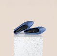 Load image into Gallery viewer, Como Dark Blue Denim Leather Flats
