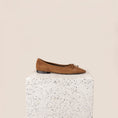 Load image into Gallery viewer, Como Leather Suede Ballet Flats in Amaretto Suede Side
