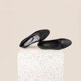 Load image into Gallery viewer, Como Italian Leather Ballet Flats in Black Leather/Diamond
