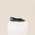 Load image into Gallery viewer, Como Italian Leather Ballet Flats in Black Leather/Diamond Side
