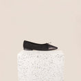Load image into Gallery viewer, Como Italian Leather Ballet Flats in Bronze Dots Printed Suede Side
