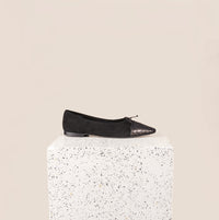 Como Italian Leather Ballet Flats in Bronze Dots Printed Suede Side