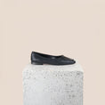 Load image into Gallery viewer, Como Italian Leather Ballet Flats in Black Twill Side
