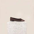 Load image into Gallery viewer, Como Italian Leather Flats in Chocolate Rock Side
