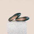 Load image into Gallery viewer, Como Italian Leather Ballet Flats in Forest Leather
