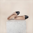 Load image into Gallery viewer, Italian Leather Ballet Flat Como Beige Nude/Black
