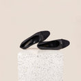 Load image into Gallery viewer, Como Italian Leather Flats in Sky Black Suede
